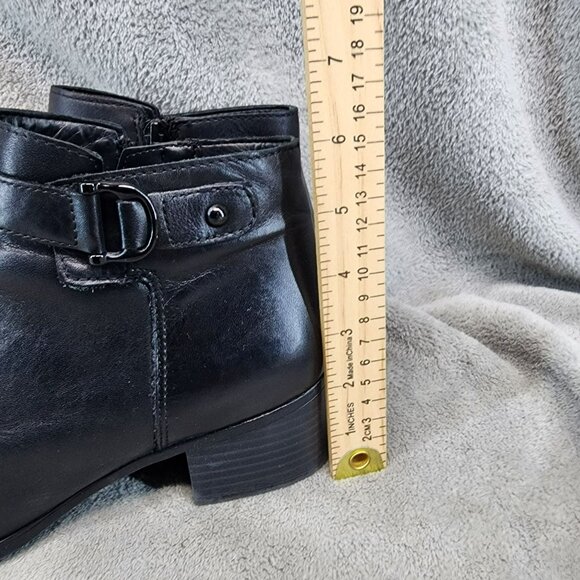 Naturalizer Shoes Womens Size 9 Drewe Black Leather Side Zip Ankle Booties - Picture 2 of 14